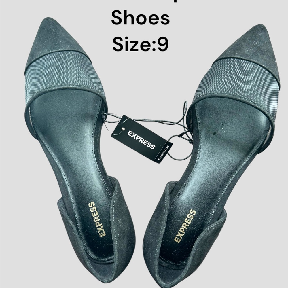 Women’s Express Pointed Toe Balet Flats, Black, Size 9, Casual/Dressy,Never Worn